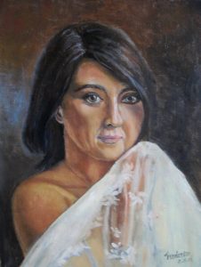 portret getrpuwde vrouw